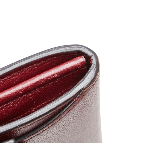 カルティエ C ドゥ カルティエ 長財布 ンターナショナルウォレット ワインレッド ボルドー レザー レディース CARTIER 【中古】