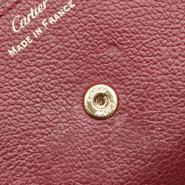 カルティエ C ドゥ カルティエ 長財布 ンターナショナルウォレット ワインレッド ボルドー レザー レディース CARTIER 【中古】