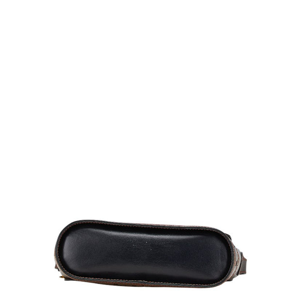サンローラン YSL カットアウト ショルダーバッグ ブラック ブラウン レザー レディース SAINT LAURENT 【中古】