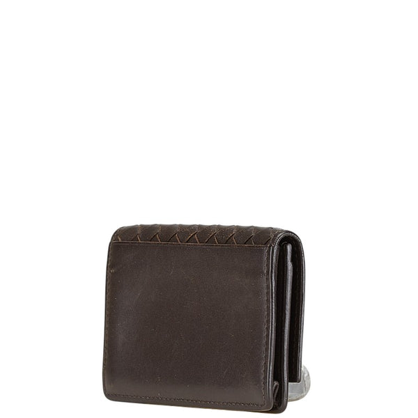 ボッテガヴェネタ イントレチャート カードケース 174646 ブラウン レザー レディース BOTTEGAVENETA 【中古】