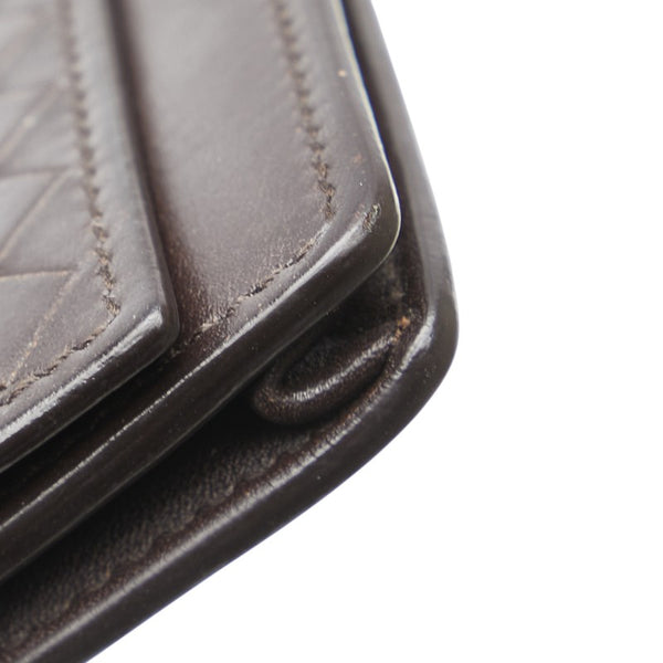 ボッテガヴェネタ イントレチャート カードケース 174646 ブラウン レザー レディース BOTTEGAVENETA 【中古】