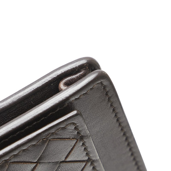 ボッテガヴェネタ イントレチャート カードケース 174646 ブラウン レザー レディース BOTTEGAVENETA 【中古】