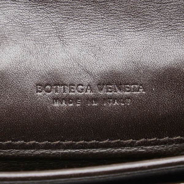 ボッテガヴェネタ イントレチャート カードケース 174646 ブラウン レザー レディース BOTTEGAVENETA 【中古】