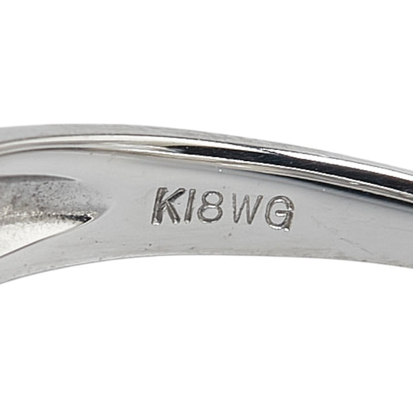 K18WG ホワイトゴールド ダイヤ0.23ct V字 リング 指輪 レディース 11号 【中古】