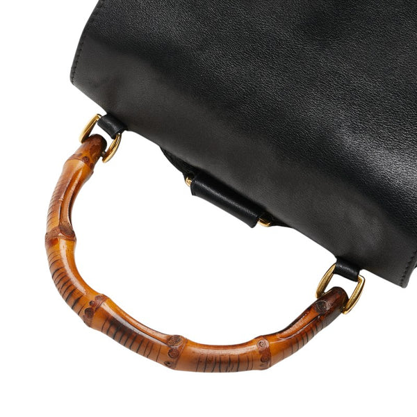 グッチ バンブー リュック バックパック 003 2058 0016 ブラック レザー レディース GUCCI 【中古】