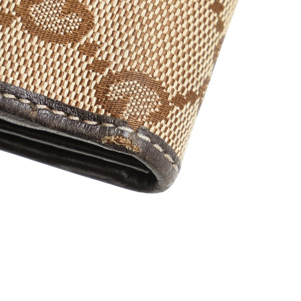 グッチ GGキャンバス ハート ロゴ 長財布 203550 ベージュ ブラウン キャンバス レザー レディース GUCCI 【中古】