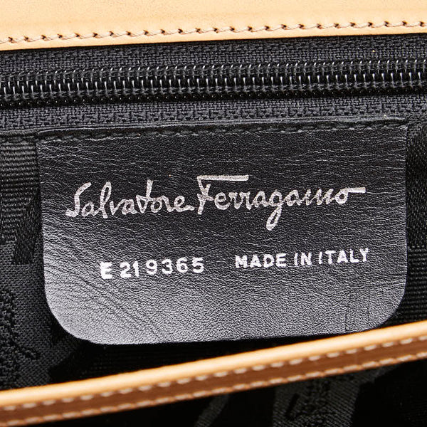 サルヴァトーレフェラガモ ガンチーニ ハンドバッグ ショルダーバッグ 2WAY ベージュ レザー レディース Salvatore Ferragamo 【中古】