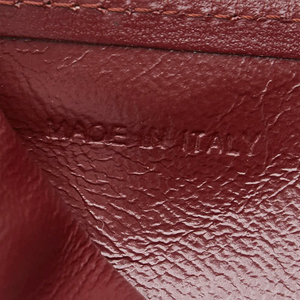 カルティエ マストライン 札入れ ワインレッド ボルドー レザー レディース CARTIER 【中古】