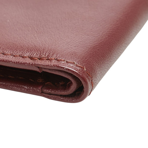 カルティエ マストライン 札入れ ワインレッド ボルドー レザー レディース CARTIER 【中古】