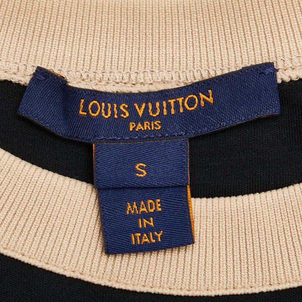 ルイ ヴィトン 21AW LVサークル ロゴ 半袖 ミニ ワンピース サイズ：S ブラック コットン レディース LOUIS VUITTON 【中古】