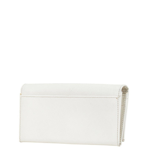 サルヴァトーレフェラガモ ヴァラリボン 長財布 JP-22-B480 ホワイト レザー レディース Salvatore Ferragamo 【中古】