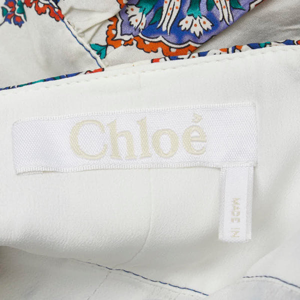 クロエ プリント パンツ サイズ：34 オフホワイト マルチカラー シルク レディース Chloe 【中古】