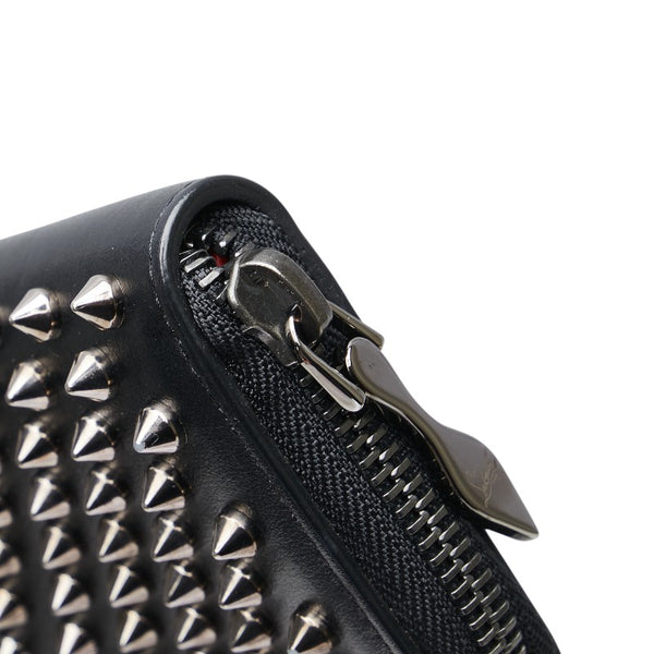 クリスチャンルブタン スタッズ ラウンドファスナー コインケース ブラック レザー レディース Christian Louboutin 【中古】