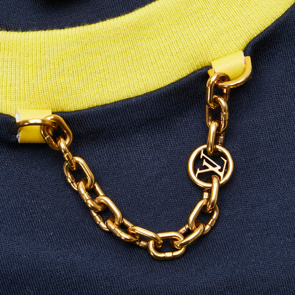 ルイ ヴィトン Tシャツ チェーン サイズ：M ネイビー イエロー コットン メッキ レディース LOUIS VUITTON 【中古】