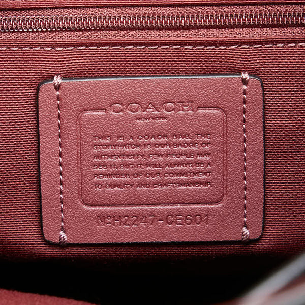 コーチ シグネチャ ドローストリング リュック バックパック CE601 FCE601 ブラック グレー キャンバス レザー レディース COACH 【中古】