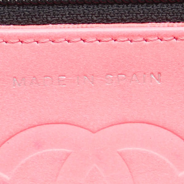 シャネル カンボンライン ココマーク チェーン ショルダーバッグ ウォレットチェーン ブラック ラムスキン エナメル レディース CHANEL 【中古】