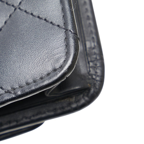 シャネル カンボンライン ココマーク チェーン ショルダーバッグ ウォレットチェーン ブラック ラムスキン エナメル レディース CHANEL 【中古】