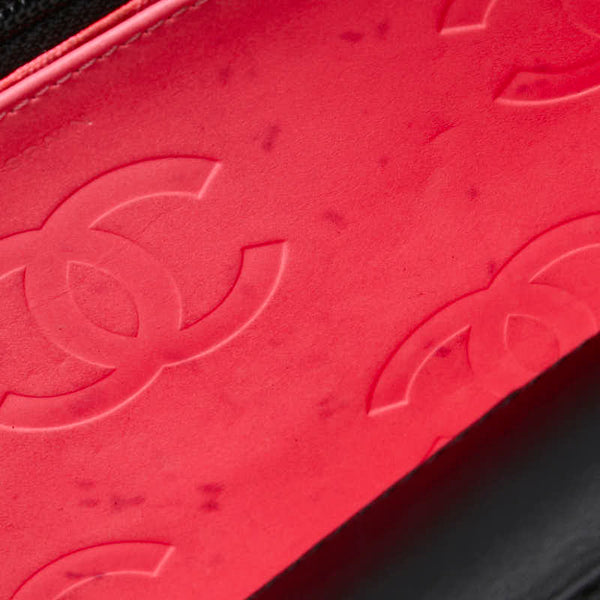 シャネル カンボンライン ココマーク チェーン ショルダーバッグ ウォレットチェーン ブラック ラムスキン エナメル レディース CHANEL 【中古】