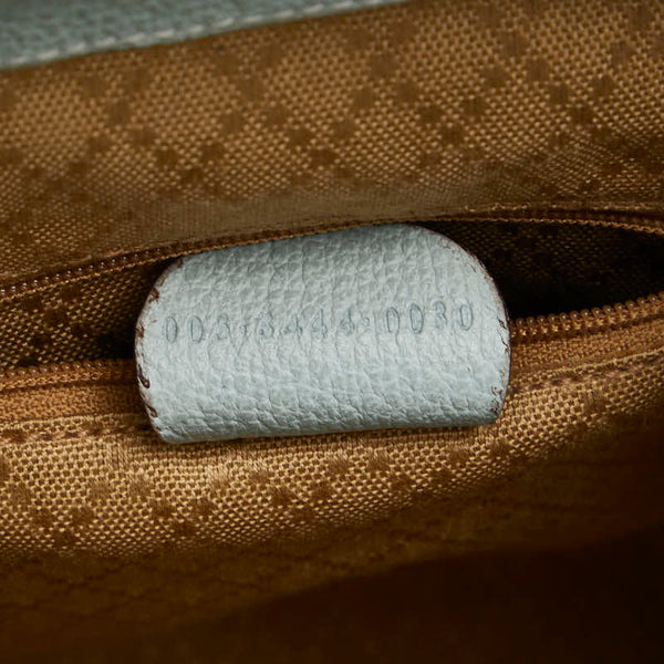 グッチ バンブー リュック バックパック 003 3444 0030 グリーン ブルー スウェード レザー レディース GUCCI 【中古】