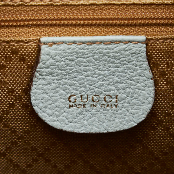 グッチ バンブー リュック バックパック 003 3444 0030 グリーン ブルー スウェード レザー レディース GUCCI 【中古】