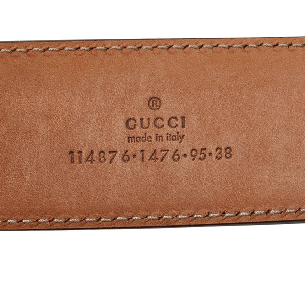 グッチ グッチシマ インターロッキングG ベルト 95/38 114876 オレンジ レザー メンズ GUCCI 【中古】