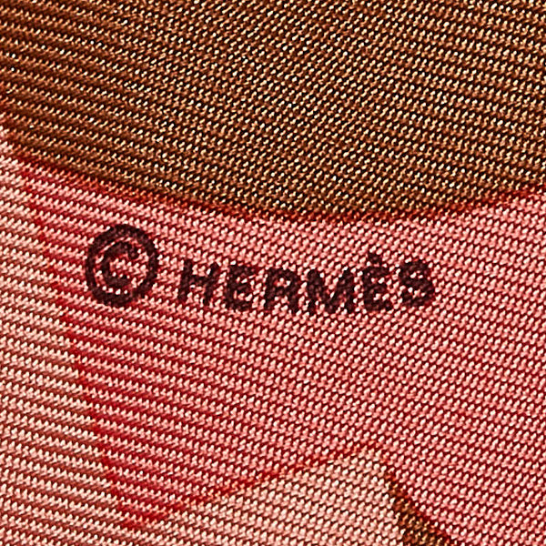 エルメス ツイリー キャピタルズ スカーフ ピンク マルチカラー シルク レディース HERMES 【中古】