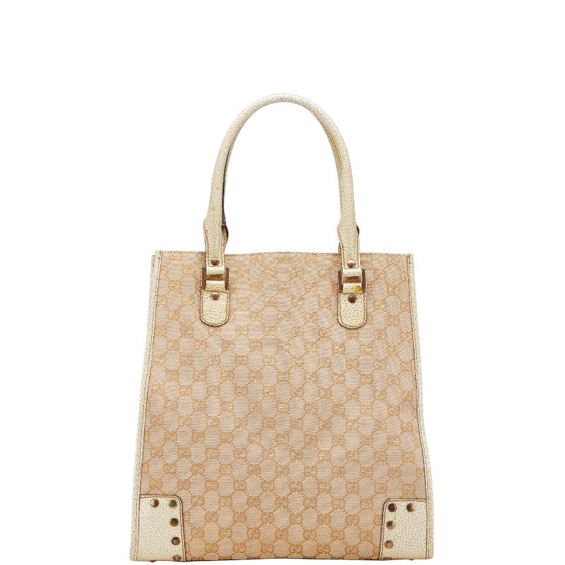 グッチ GGキャンバス ハンドバッグ トートバッグ 124261 ベージュ キャンバス レザー レディース GUCCI 【中古】