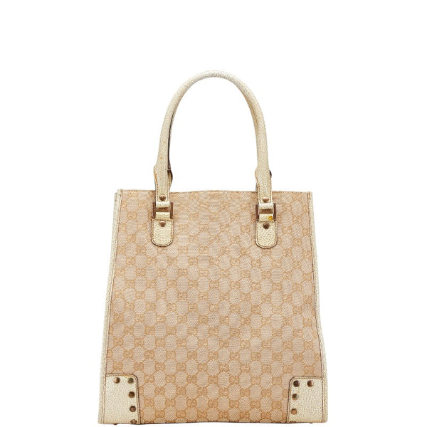グッチ GGキャンバス ハンドバッグ トートバッグ 124261 ベージュ キャンバス レザー レディース GUCCI 【中古】