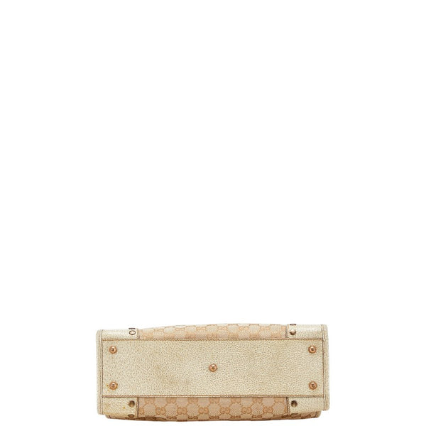 グッチ GGキャンバス ハンドバッグ トートバッグ 124261 ベージュ キャンバス レザー レディース GUCCI 【中古】