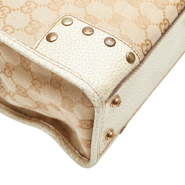 グッチ GGキャンバス ハンドバッグ トートバッグ 124261 ベージュ キャンバス レザー レディース GUCCI 【中古】