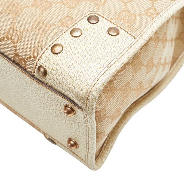 グッチ GGキャンバス ハンドバッグ トートバッグ 124261 ベージュ キャンバス レザー レディース GUCCI 【中古】