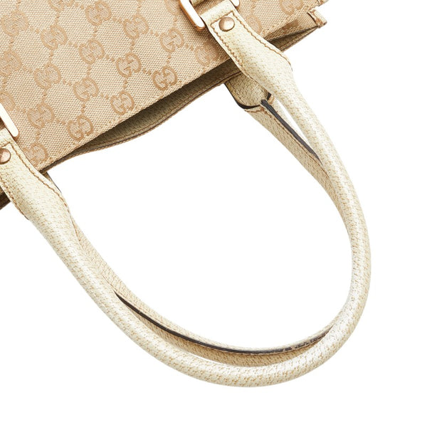 グッチ GGキャンバス ハンドバッグ トートバッグ 124261 ベージュ キャンバス レザー レディース GUCCI 【中古】