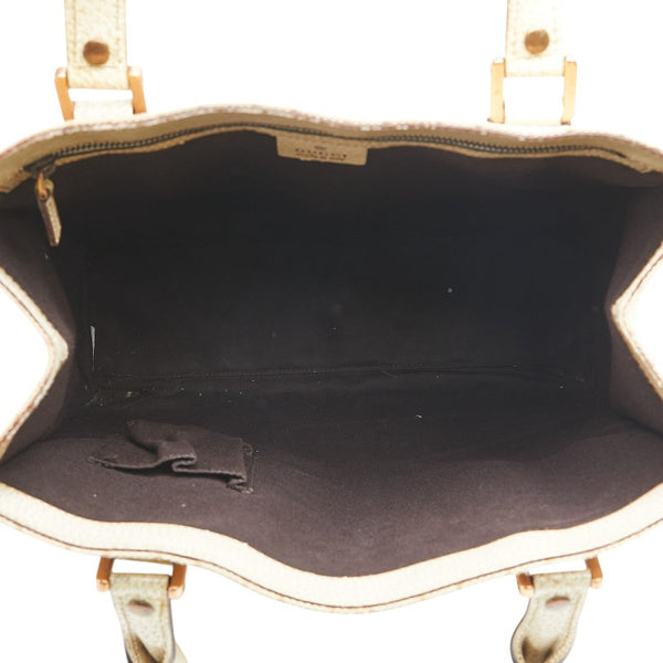 グッチ GGキャンバス ハンドバッグ トートバッグ 124261 ベージュ キャンバス レザー レディース GUCCI 【中古】