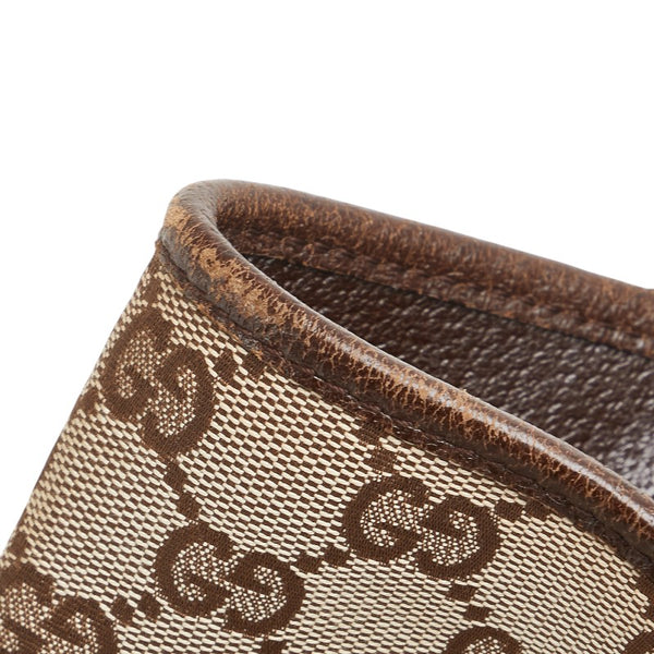 グッチ GGキャンバス トートバッグ 120836 ベージュ ブラウン キャンバス レザー レディース GUCCI 【中古】