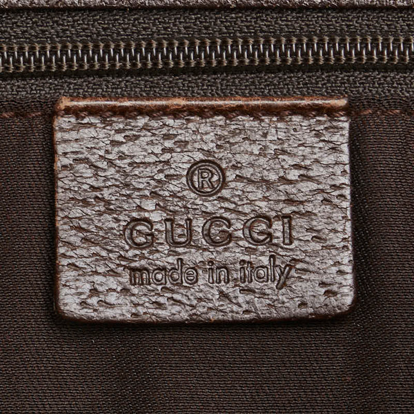 グッチ GGキャンバス トートバッグ 120836 ベージュ ブラウン キャンバス レザー レディース GUCCI 【中古】