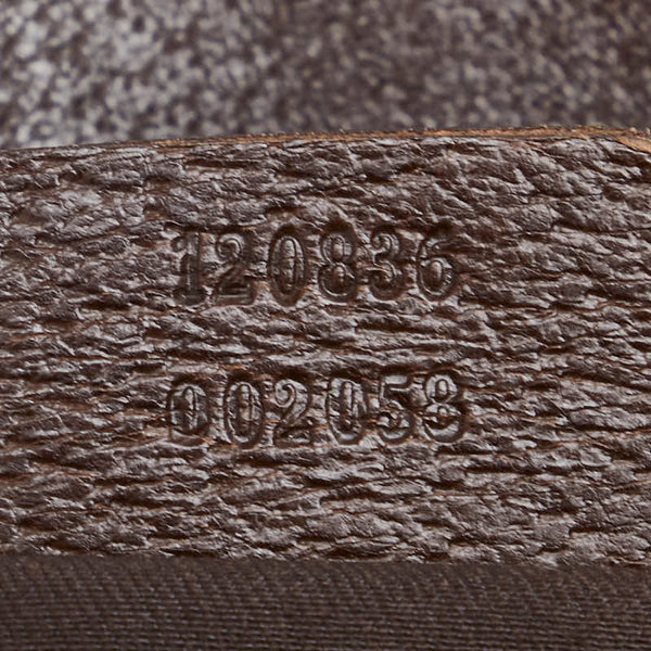 グッチ GGキャンバス トートバッグ 120836 ベージュ ブラウン キャンバス レザー レディース GUCCI 【中古】