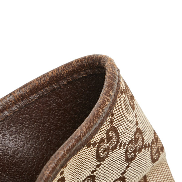 グッチ GGキャンバス トートバッグ 120836 ベージュ ブラウン キャンバス レザー レディース GUCCI 【中古】