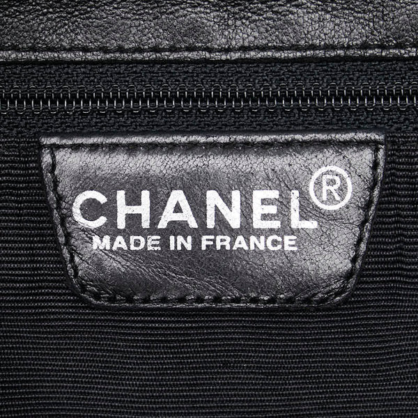 シャネル チョコバー ショルダーバッグ ブラック ラムスキン レディース CHANEL 【中古】