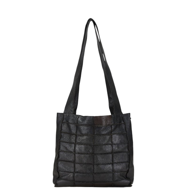 シャネル チョコバー ショルダーバッグ ブラック ラムスキン レディース CHANEL 【中古】