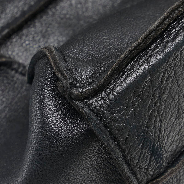 シャネル チョコバー ショルダーバッグ ブラック ラムスキン レディース CHANEL 【中古】