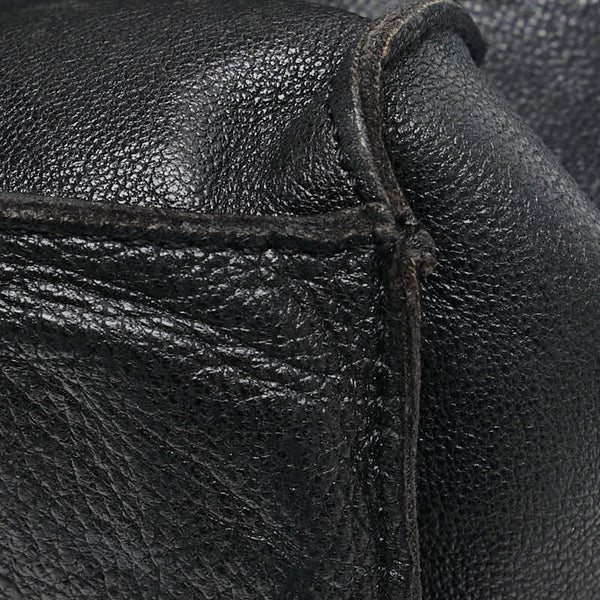 シャネル チョコバー ショルダーバッグ ブラック ラムスキン レディース CHANEL 【中古】