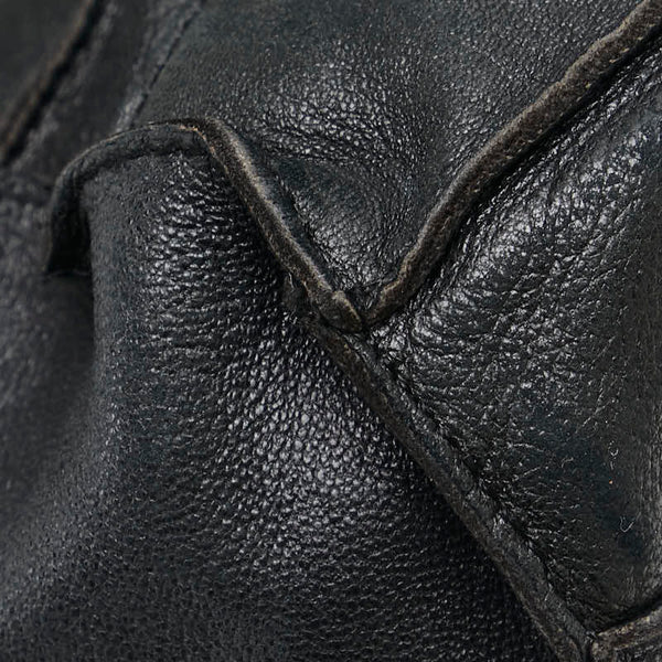 シャネル チョコバー ショルダーバッグ ブラック ラムスキン レディース CHANEL 【中古】