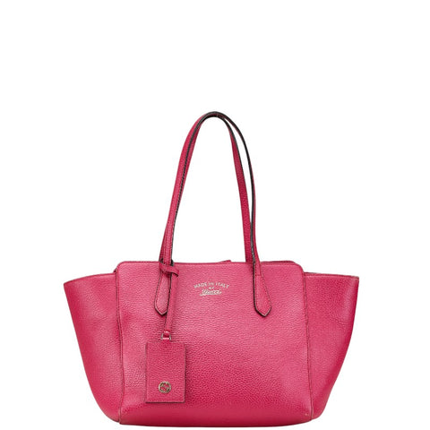 グッチ スウィング トートバッグ ショルダーバッグ 354408 ピンク レザー レディース GUCCI 【中古】