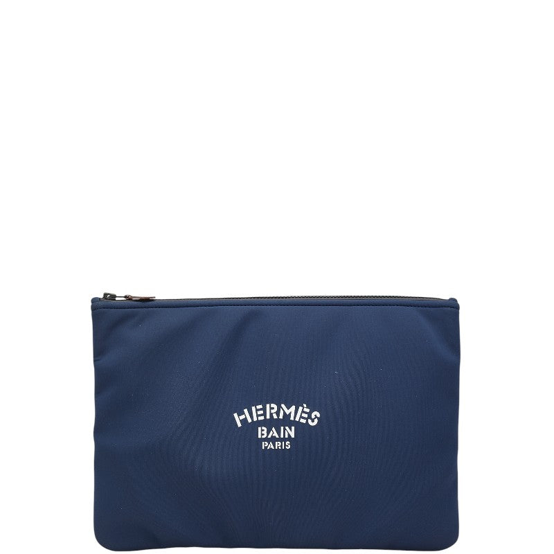 エルメス トゥルース フラット ネオバンGM ポーチ ネイビー ポリアミド レディース HERMES 【中古】
