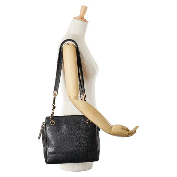 シャネル トートバッグ ワンショルダーバッグ ブラック キャビアスキン レディース CHANEL 【中古】