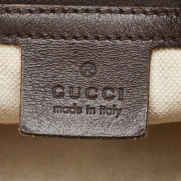 グッチ GGキャンバス シェリーライン ボストンバッグ ショルダーバッグ 2WAY 247205 ブラウン キャンバス レザー レディース GUCCI 【中古】