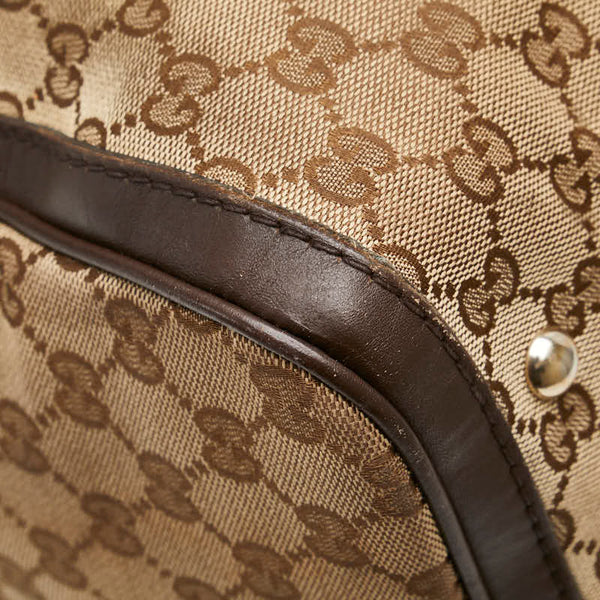 グッチ GGキャンバス シェリーライン ボストンバッグ ショルダーバッグ 2WAY 247205 ブラウン キャンバス レザー レディース GUCCI 【中古】