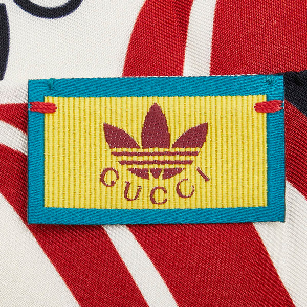 グッチ × adidas アディダス 総柄 ネックボウ バンドースカーフ ホワイト マルチカラー レディース GUCCI 【中古】