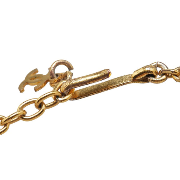 シャネル ココマーク ネックレス ゴールド ブラック メッキ フェイクパール レディース CHANEL 【中古】