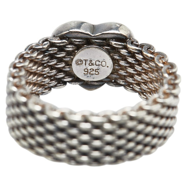 ティファニー サマセット メッシュハート リング 指輪 SV925 シルバー レディース TIFFANY&Co. 【中古】
